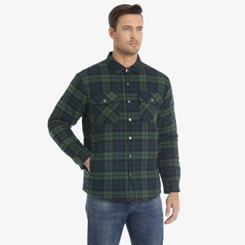 Herre Quiltet Slim Fit Vinterjakke med For