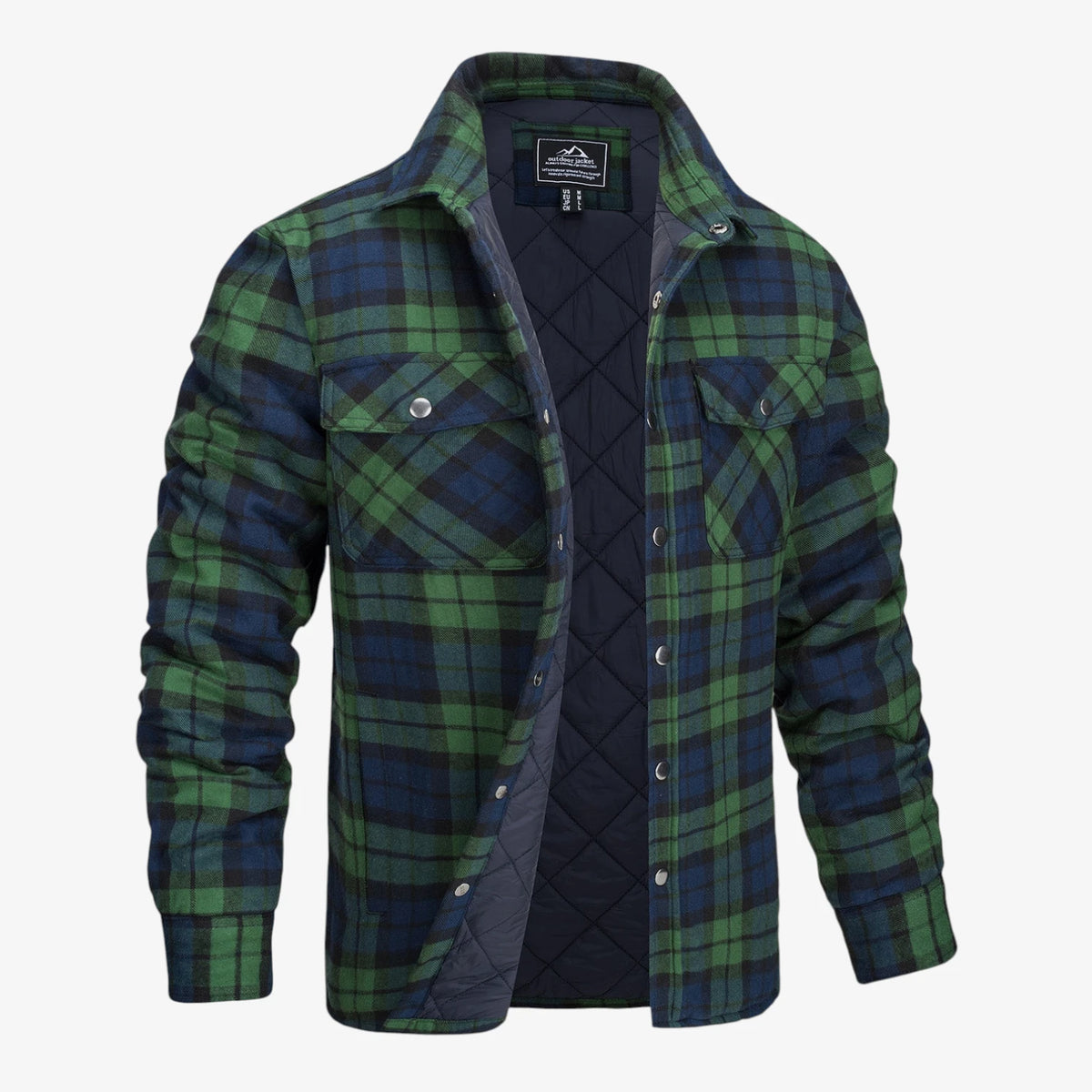 Herre Quiltet Slim Fit Vinterjakke med For