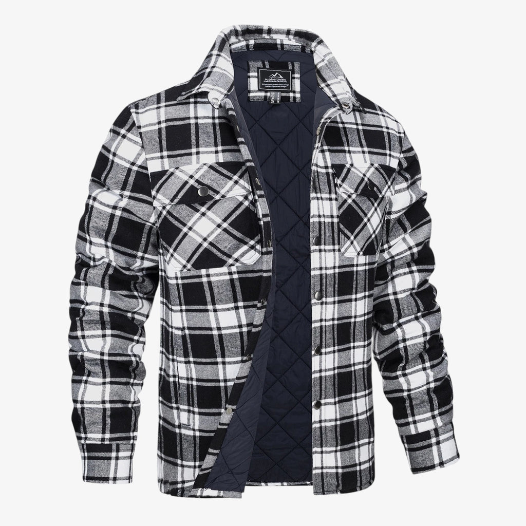 Herre Quiltet Slim Fit Vinterjakke med For