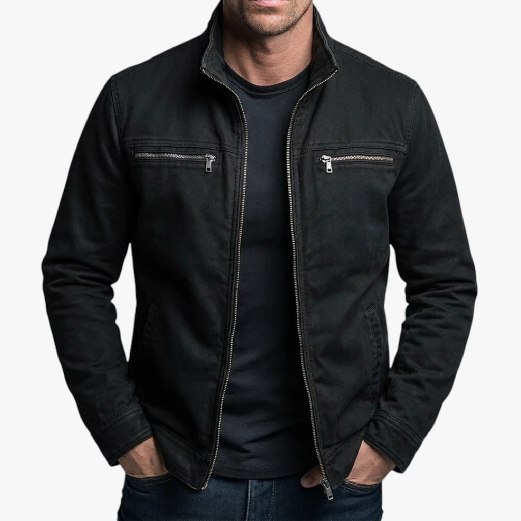 Herre Slim Fit Forårsjakke med Lynlås