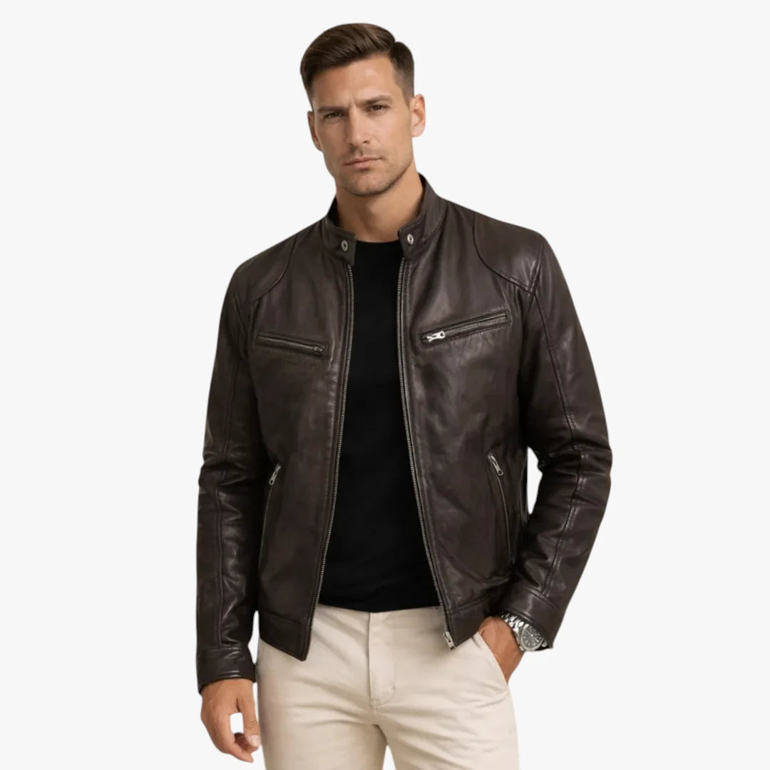 Herre Slim Fit Overgangsjakke med For