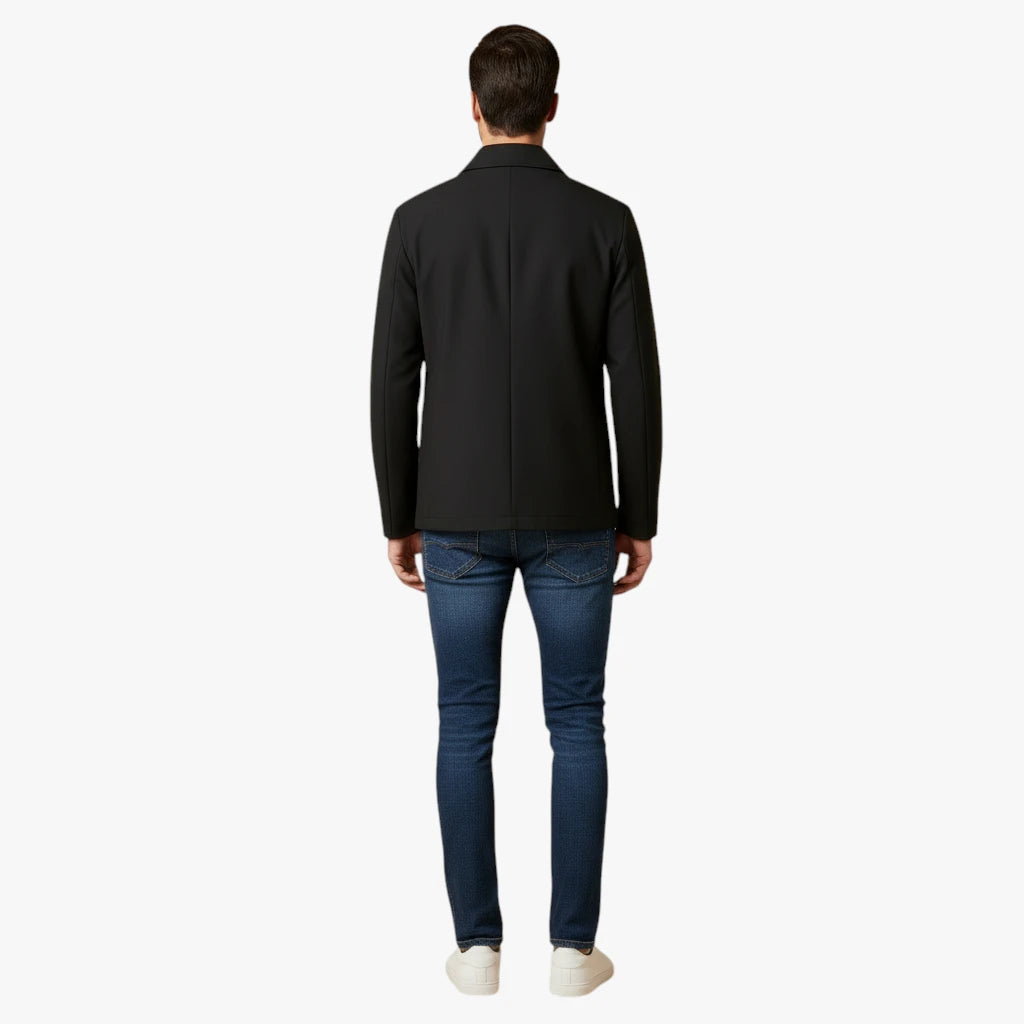 Herre Slim Fit Overgangsjakke med Lynlås