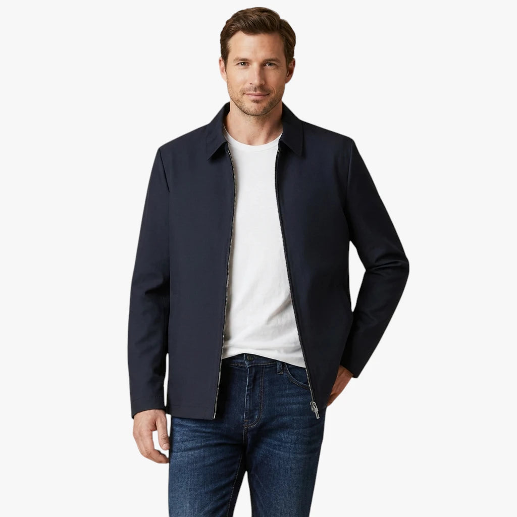 Herre Slim Fit Overgangsjakke med Lynlås
