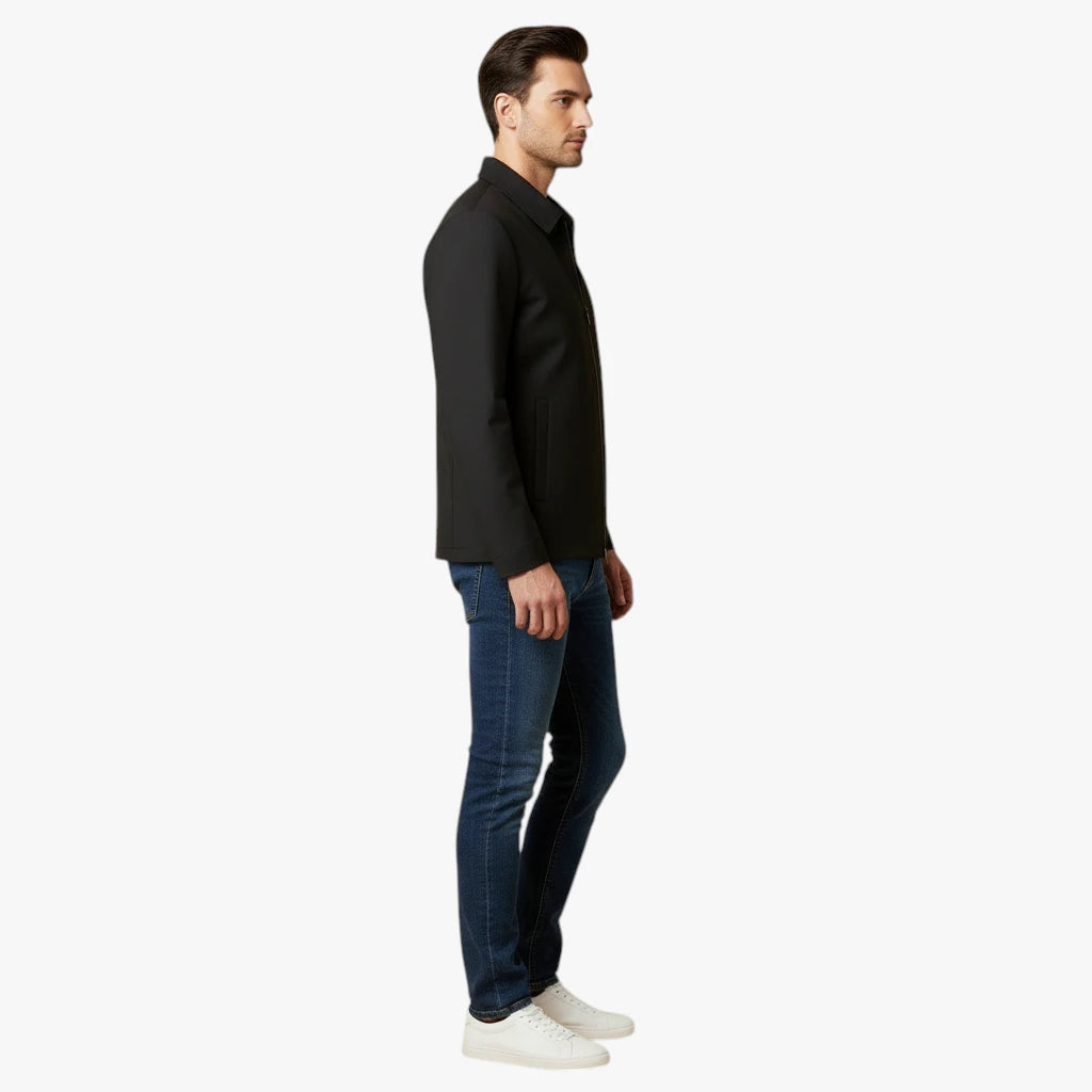 Herre Slim Fit Overgangsjakke med Lynlås