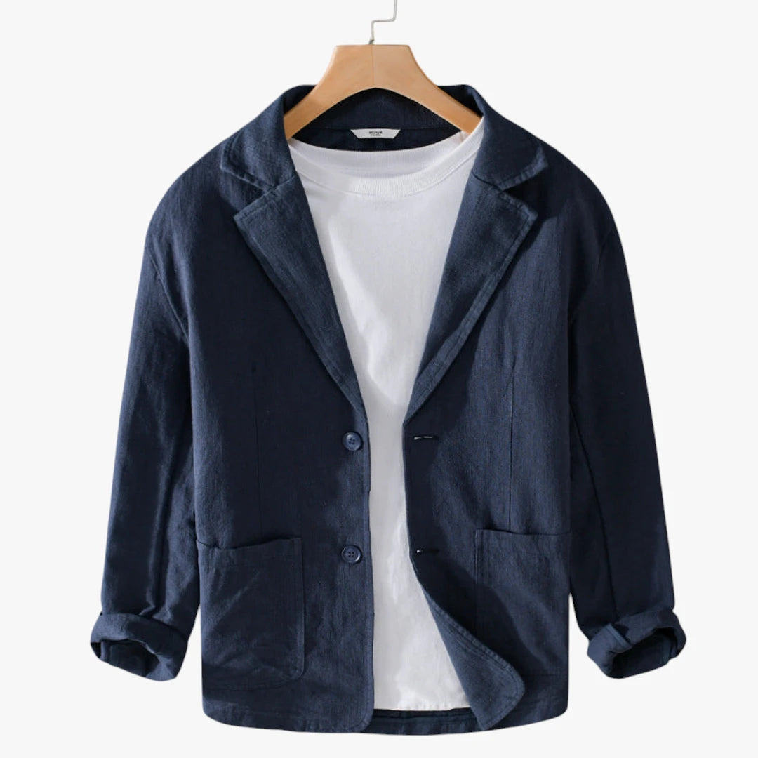 Herre Slim Fit Sommerjakke med Reverskrave