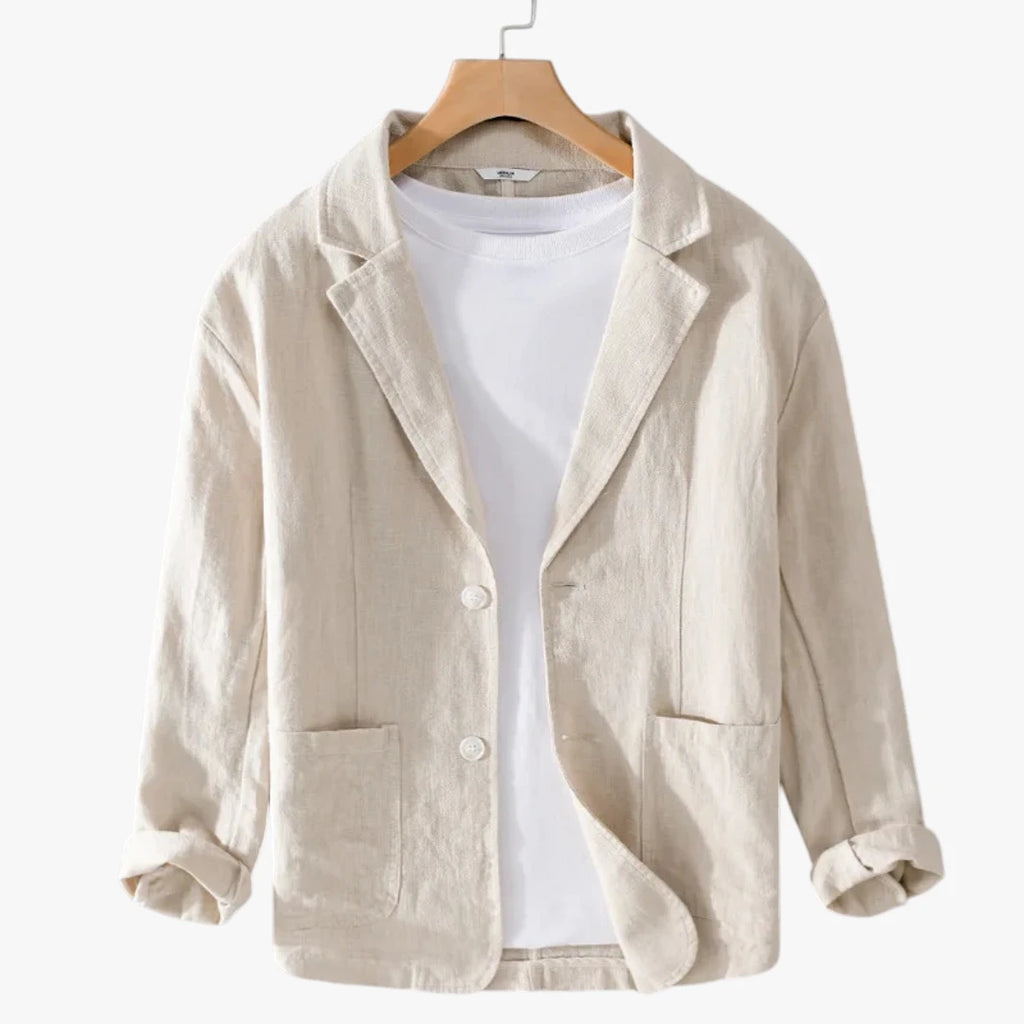 Herre Slim Fit Sommerjakke med Reverskrave