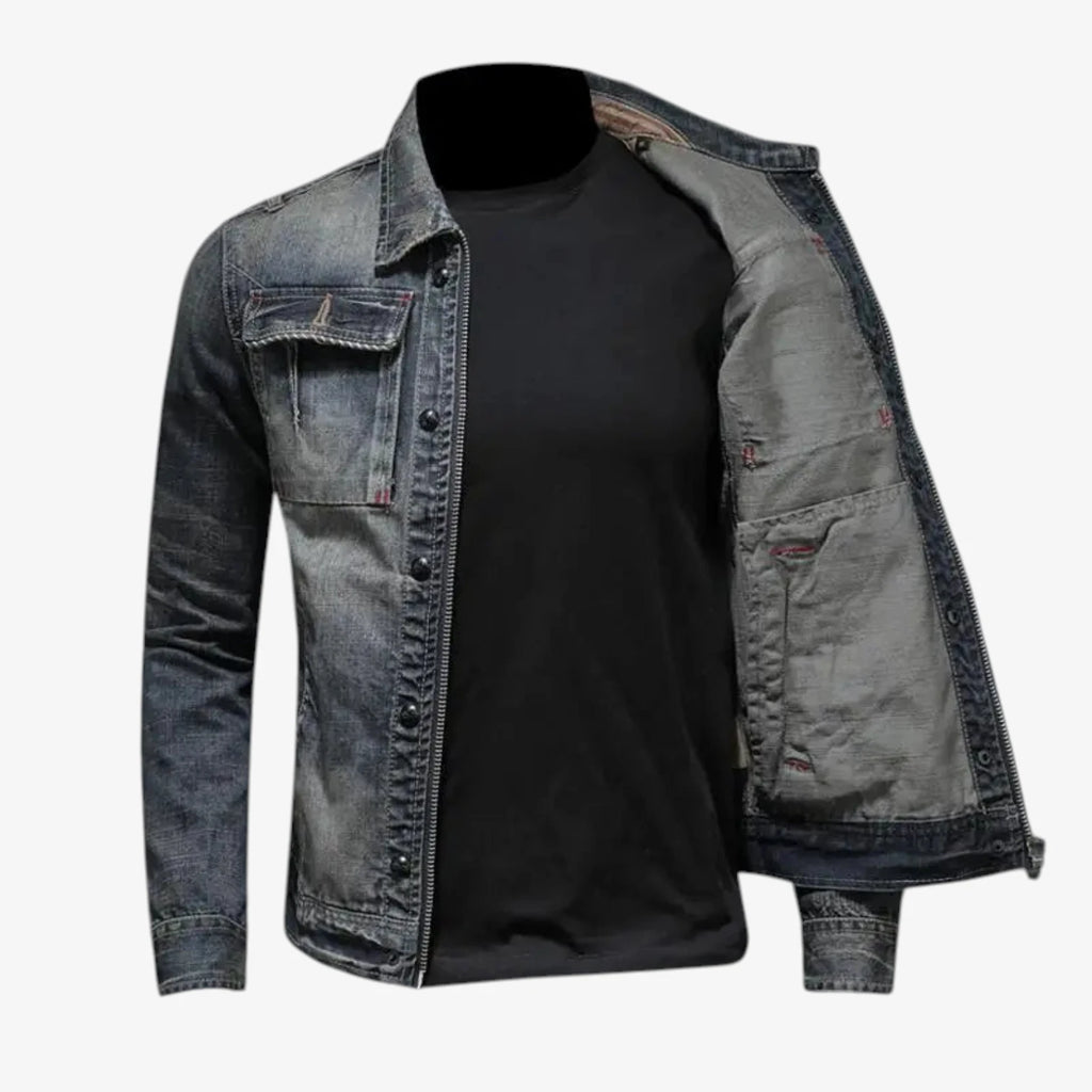 Herre Varm Denimjakke med For