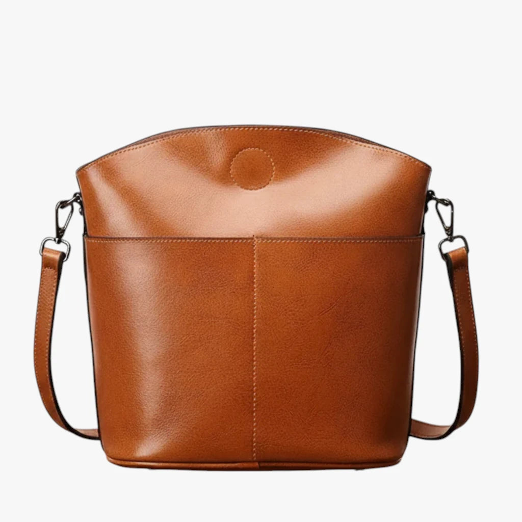Vintage Skuldertaske med Mange Rum og Skulderrem