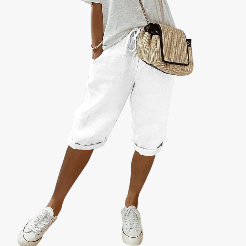 Dame Lange Løse Shorts med Snøre og Lommer