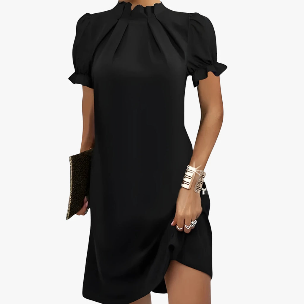Dame Elegant Mini Kjole med Pufærmer