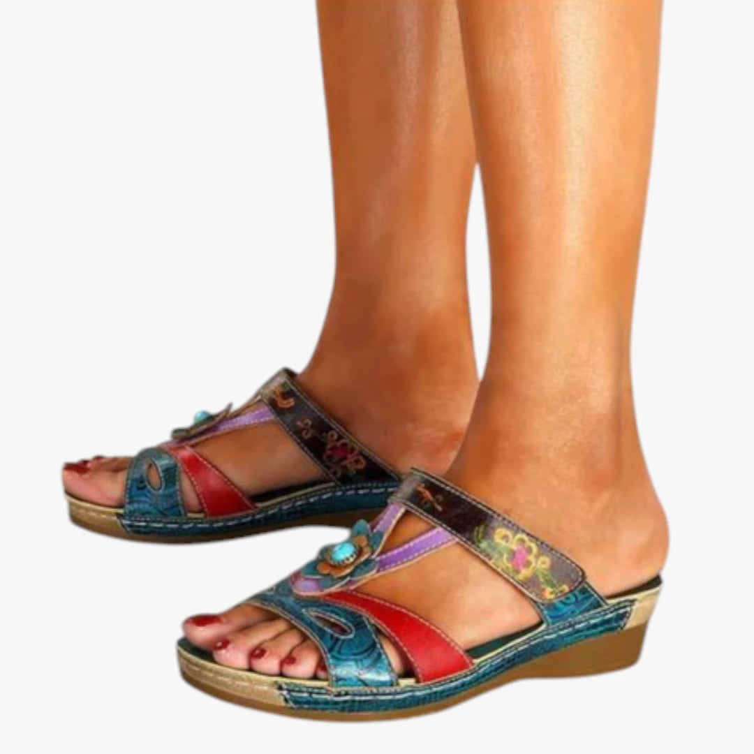 Dame Plateau Sandaler med Kilehæl og Perler
