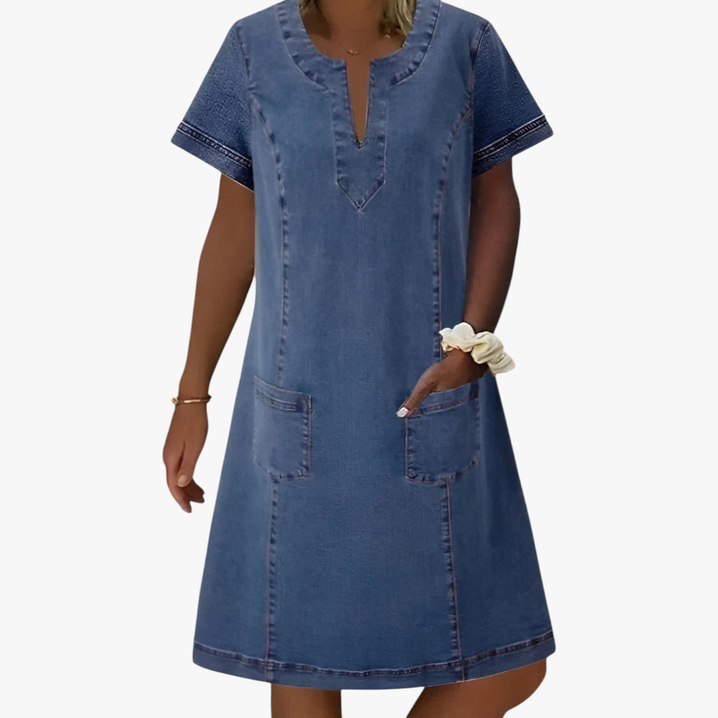 Dame Sommer Cowboykjole med Ærmer | Midi