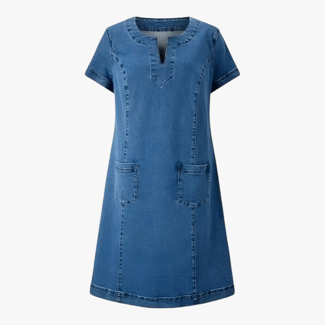 Dame Sommer Cowboykjole med Ærmer | Midi