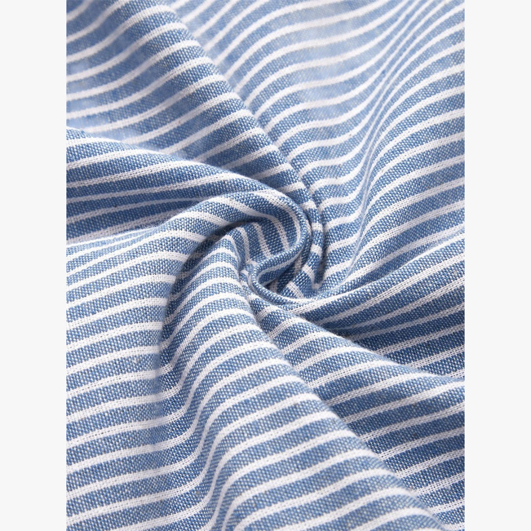 Dame Stribet Sommerkjole med Knapper | Midi