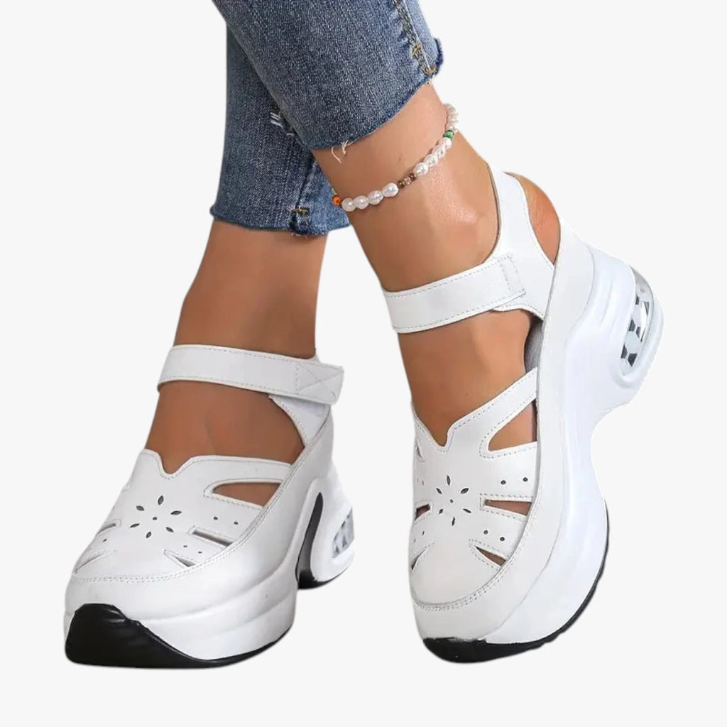 Dame Plateau Højhælede Sandaler med Svangstøtte og Velcro