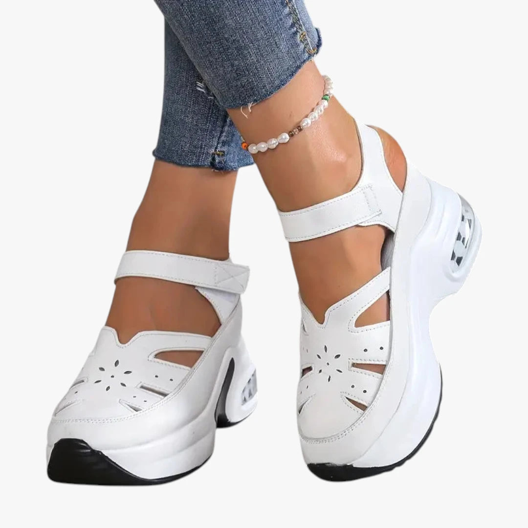 Dame Plateau Højhælede Sandaler med Svangstøtte og Velcro