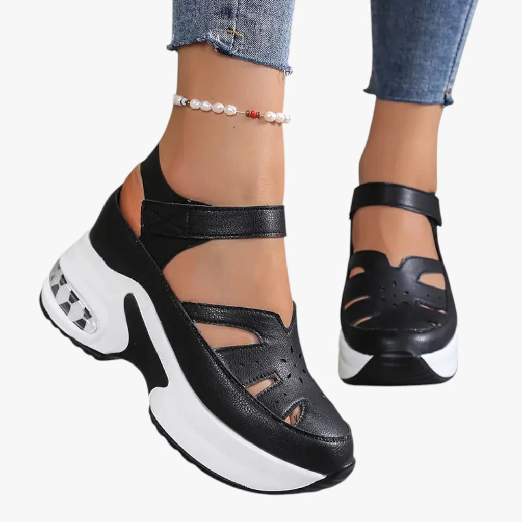 Dame Plateau Højhælede Sandaler med Svangstøtte og Velcro