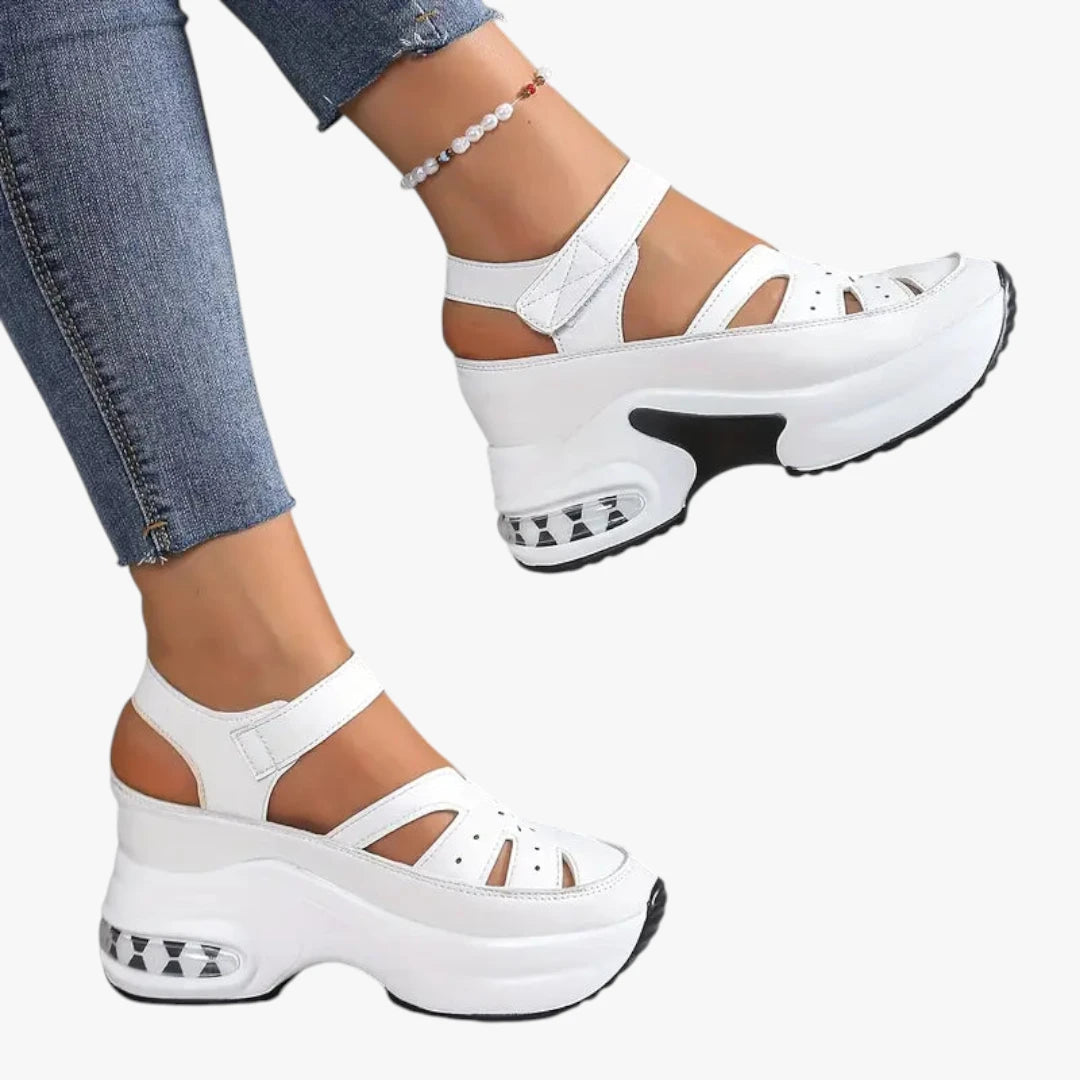 Dame Plateau Højhælede Sandaler med Svangstøtte og Velcro