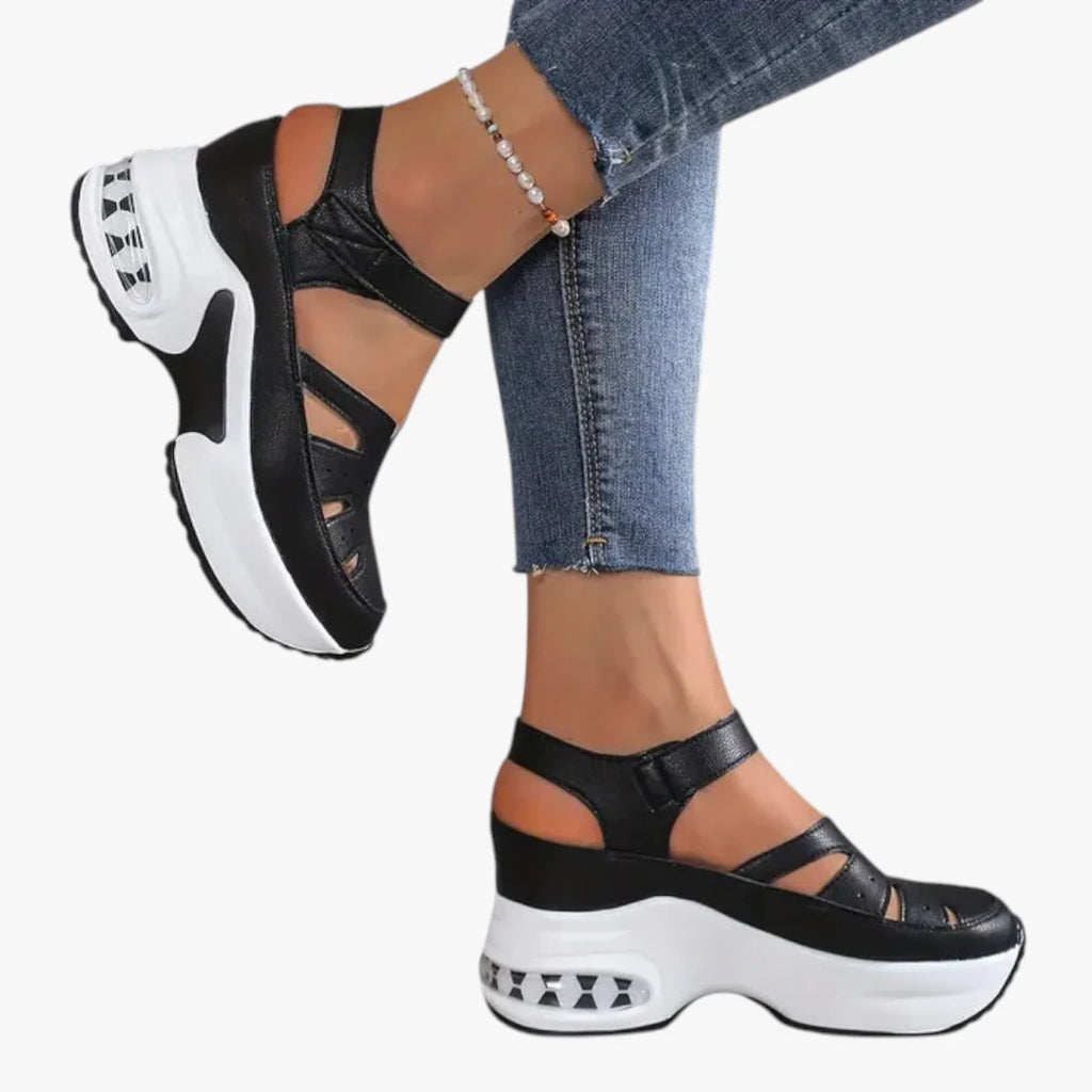 Dame Plateau Højhælede Sandaler med Svangstøtte og Velcro