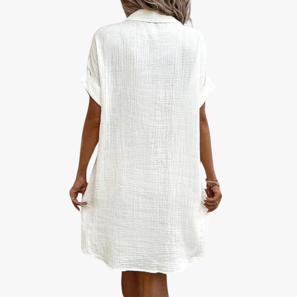 Dame Midi Sommerkjole med Knapper