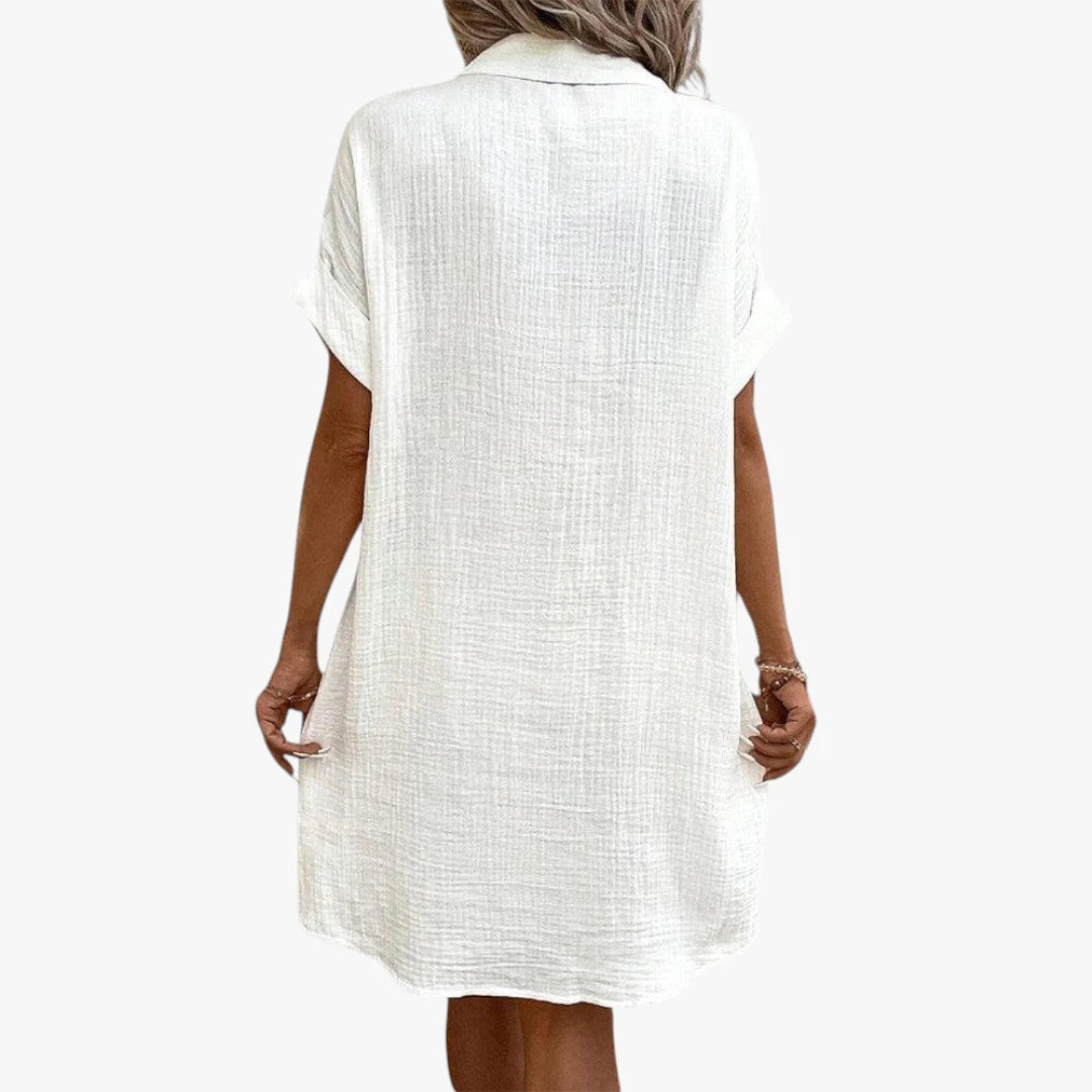 Dame Midi Sommerkjole med Knapper