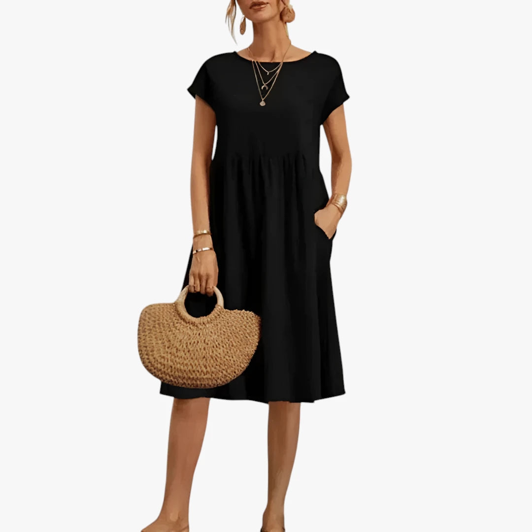 Dame Elegant Sommerkjole med Smock og Kort Snit