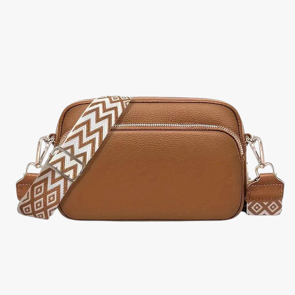 Dame Crossbody Taske med Lynlås og Skulderrem