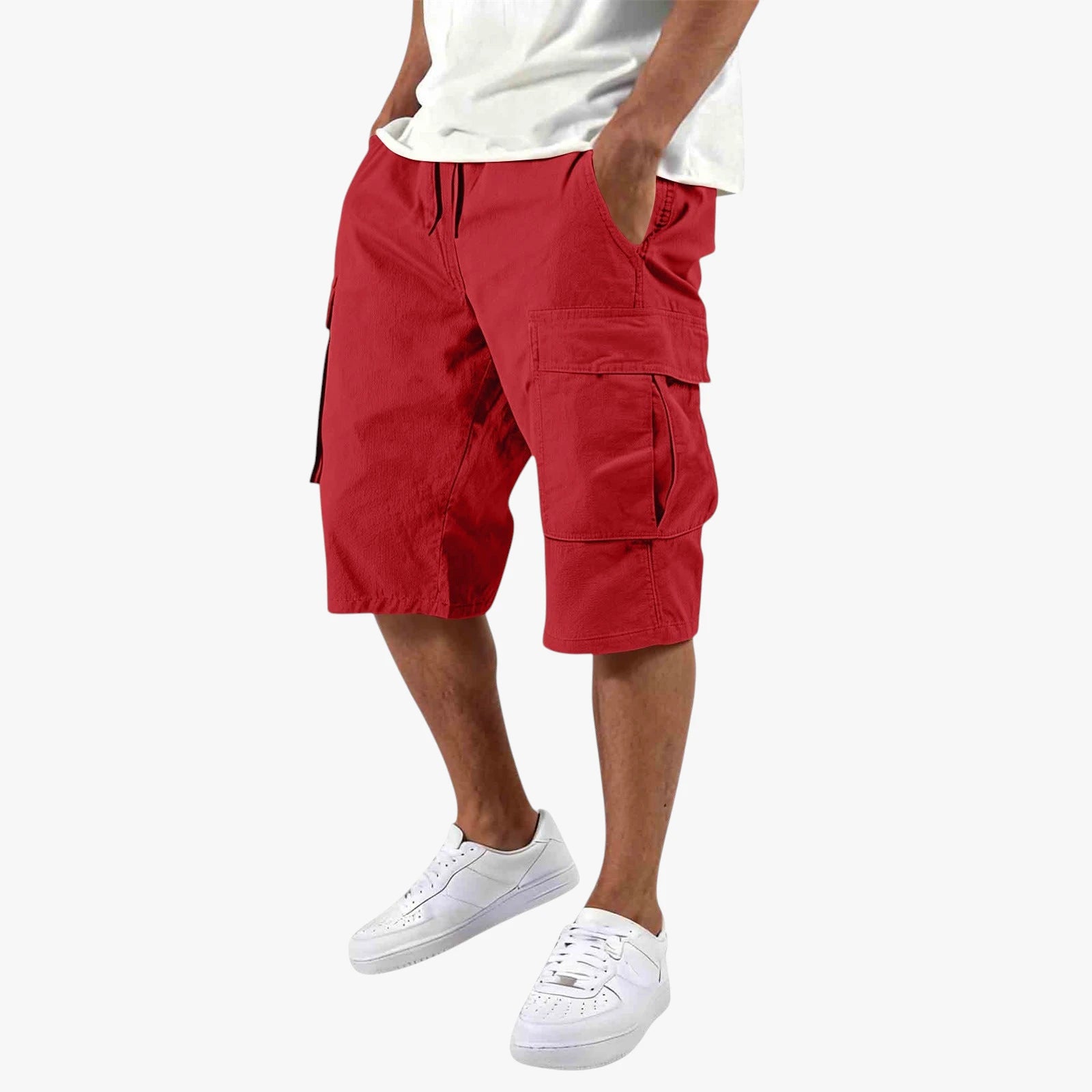 Herre Knælange Cargoshorts med Lommer