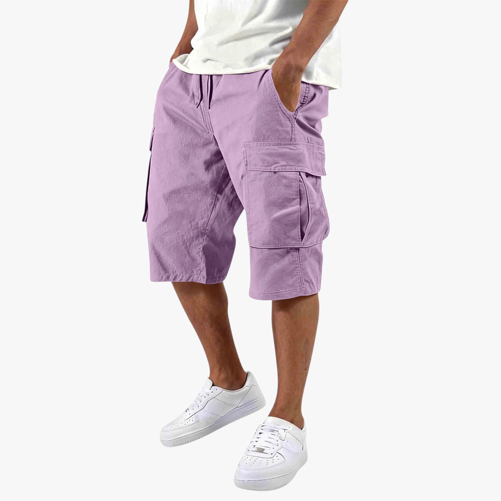Herre Knælange Cargoshorts med Lommer