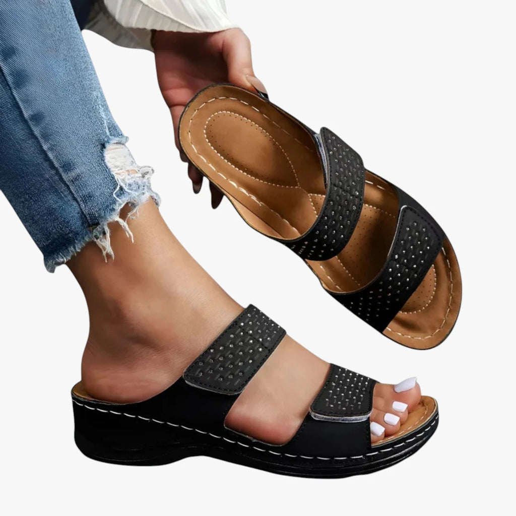 Dame Sunde Sandaler med Svangstøtte og Velcro