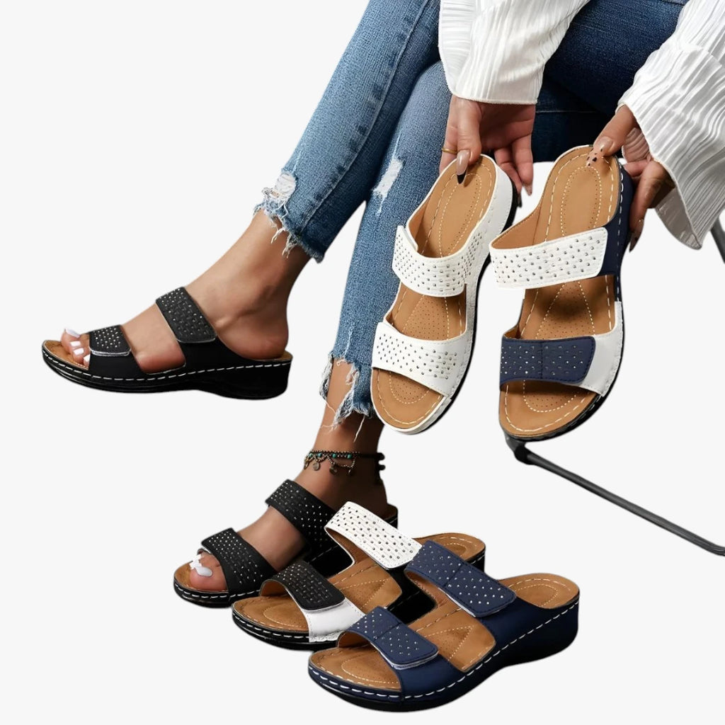 Dame Sunde Sandaler med Svangstøtte og Velcro