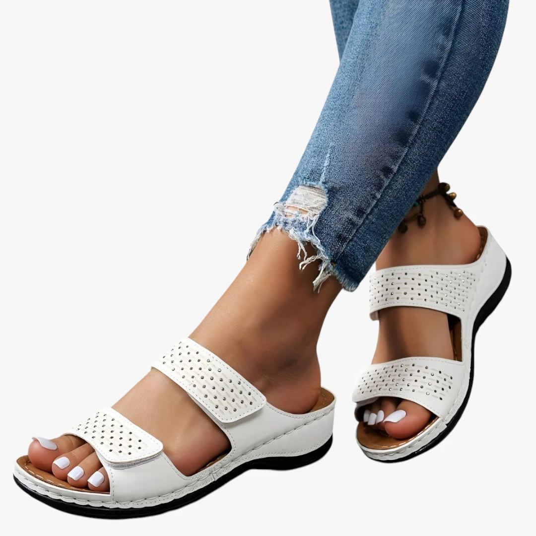 Dame Sunde Sandaler med Svangstøtte og Velcro