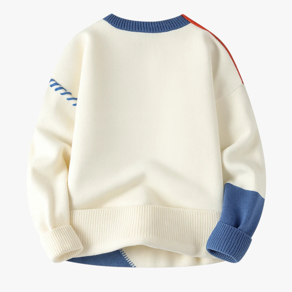 Oversize Kabelstrik Sweater med Rund Hals