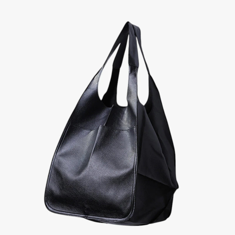 Dame Oversized Vintage Skuldertaske med Mange Rum og Lynlås