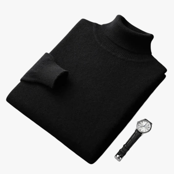 Rullekrave Sweater med Ribbede Manchetter