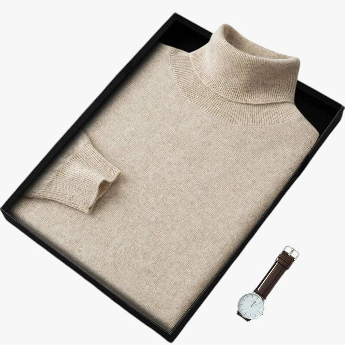 Rullekrave Sweater med Ribbede Manchetter