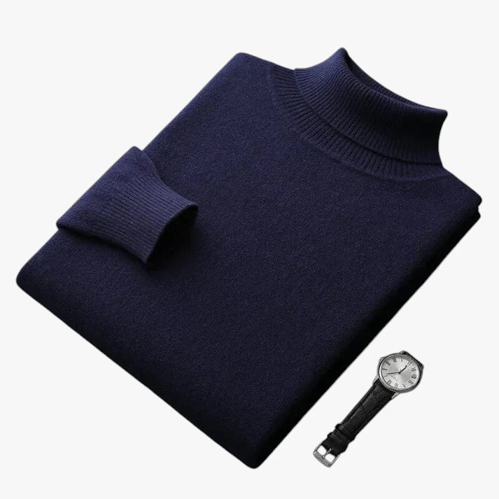 Rullekrave Sweater med Ribbede Manchetter
