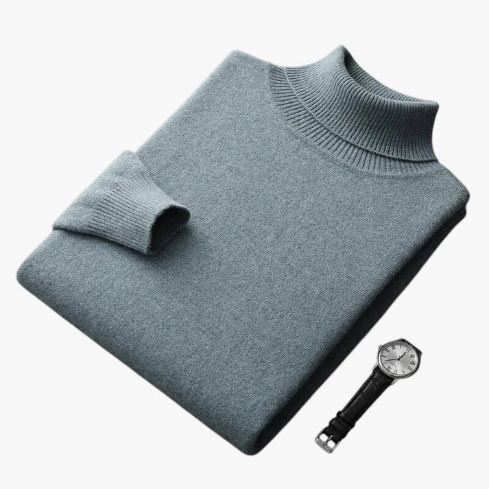 Rullekrave Sweater med Ribbede Manchetter