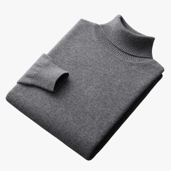 Rullekrave Sweater med Ribbede Manchetter