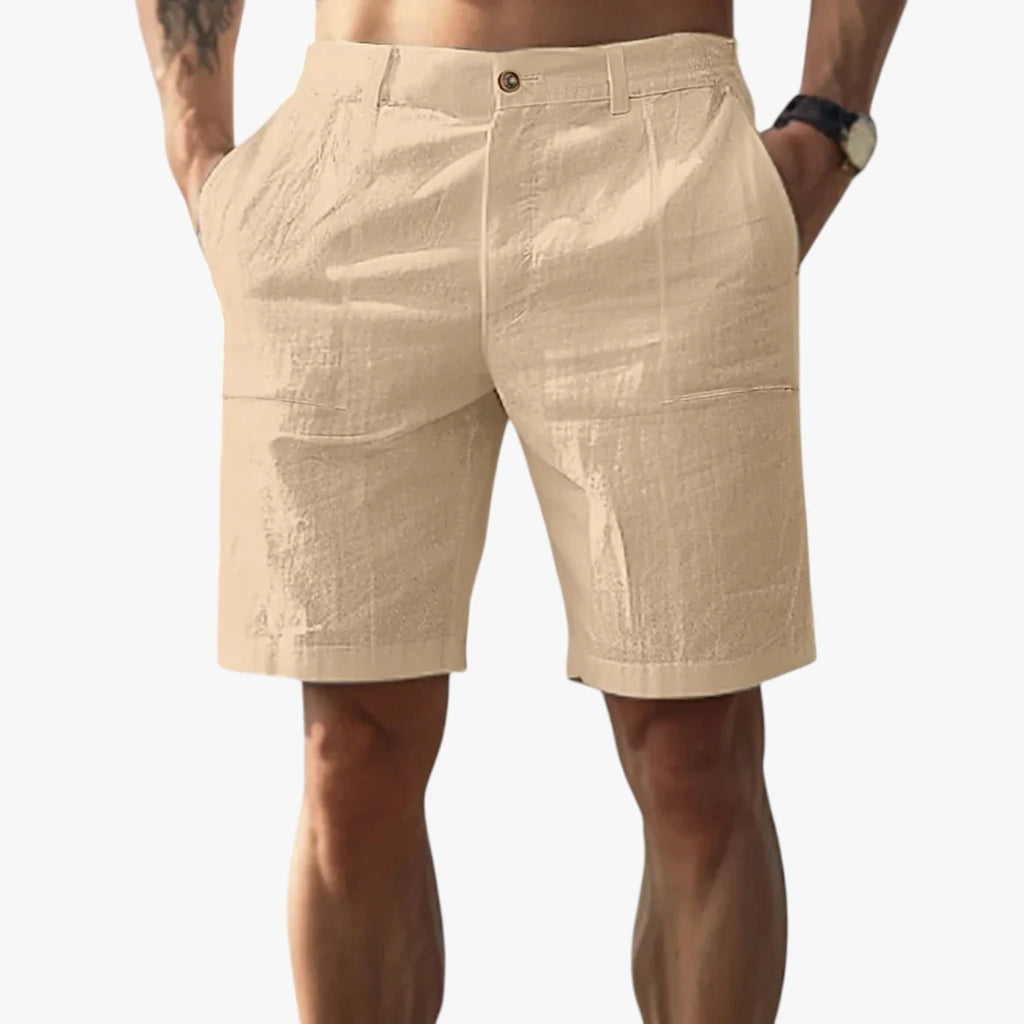 Herre Knælange Shorts med Knapper og Sidelommer