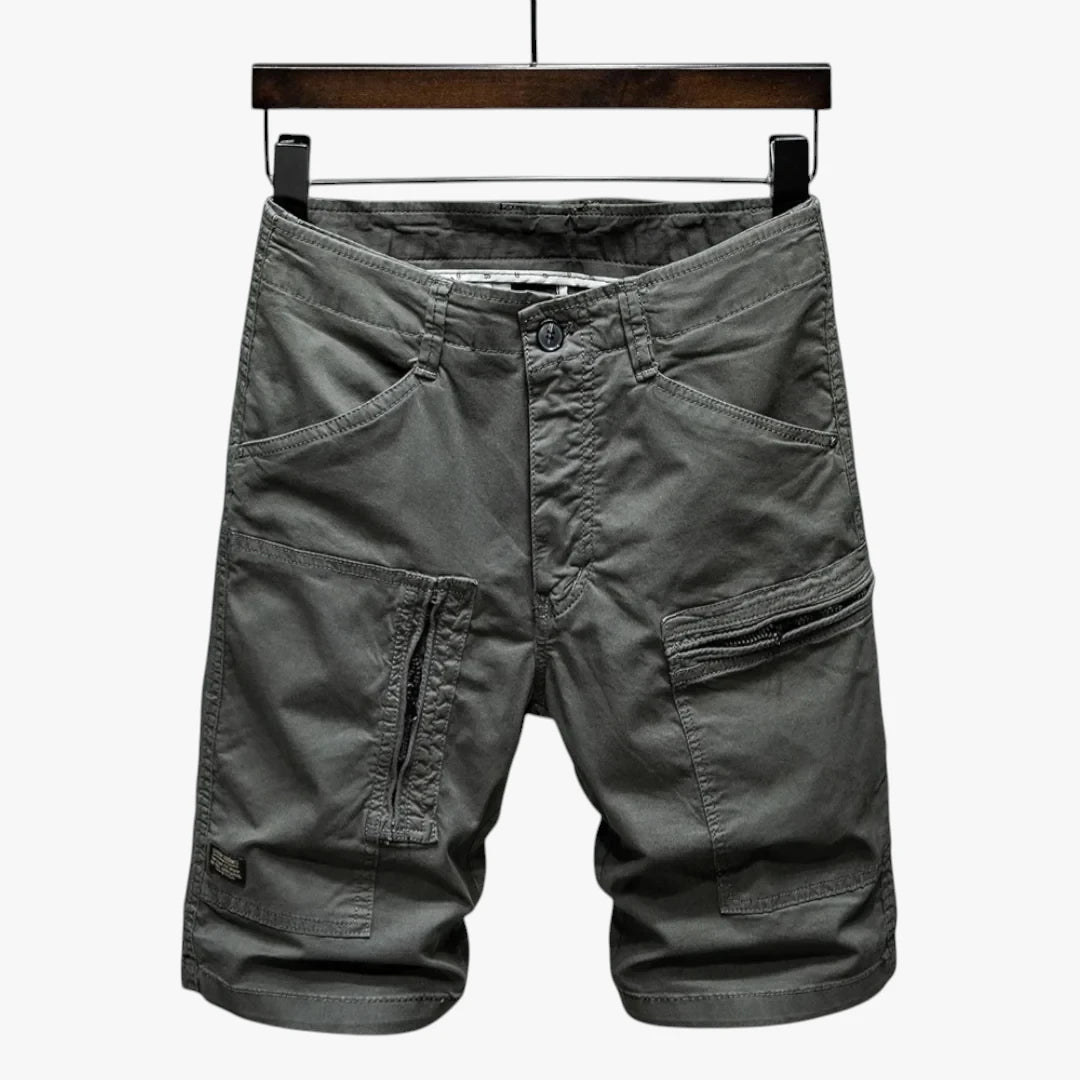 Herre Cargo Shorts med Mange Lommer og Lynlås