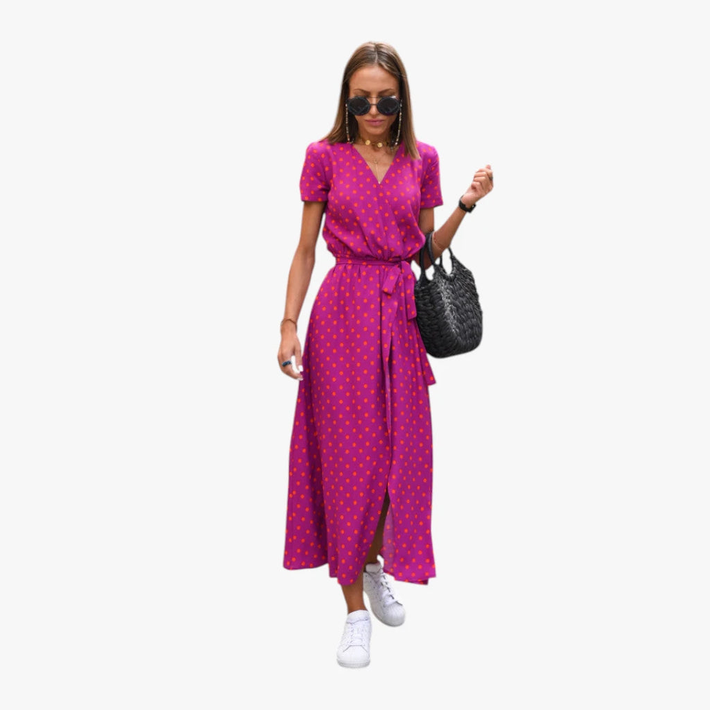 Dame Sommer Midi Smock Kjole med Slids