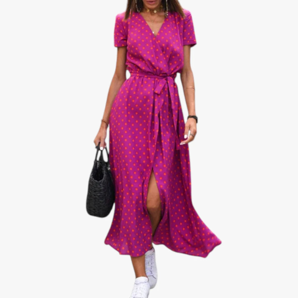 Dame Sommer Midi Smock Kjole med Slids