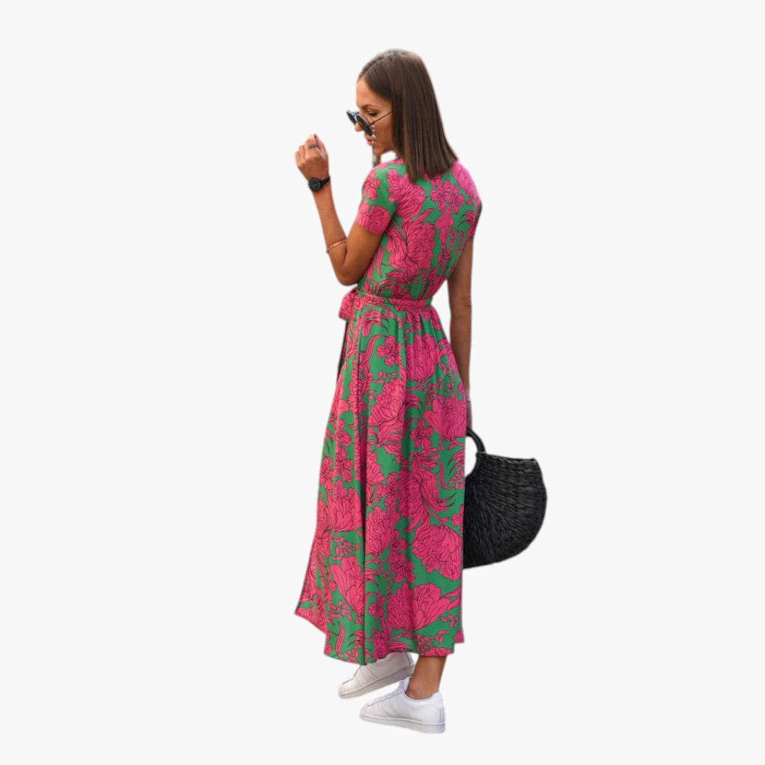 Dame Sommer Midi Smock Kjole med Slids