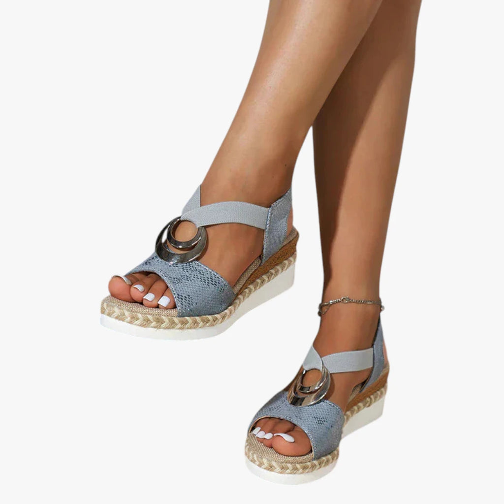Dame Plateau Sandaler med Kilehæl og Rem