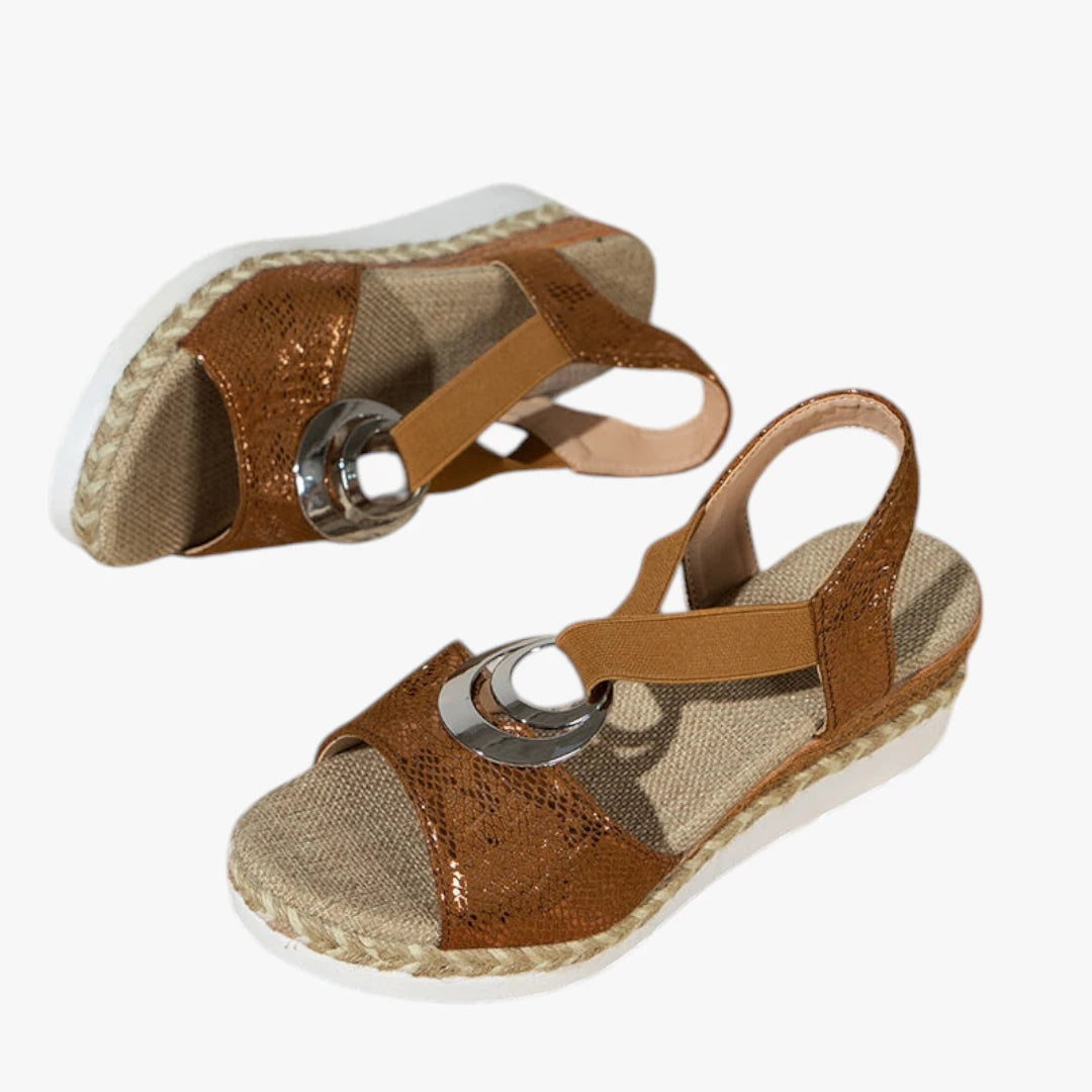Dame Plateau Sandaler med Kilehæl og Rem