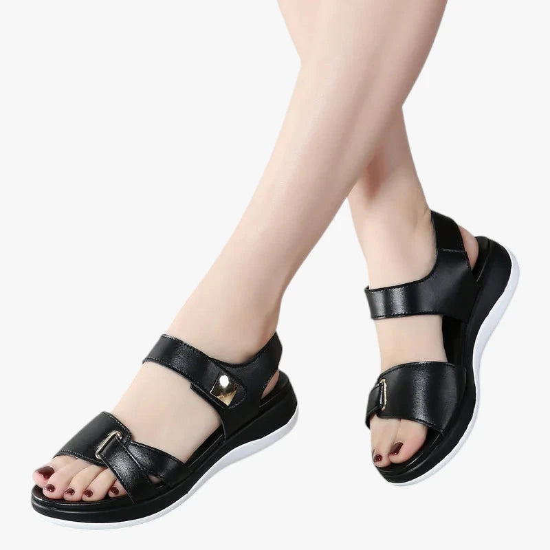 Dame Sunde Plateau Sandaler med Kilehæl og Velcro