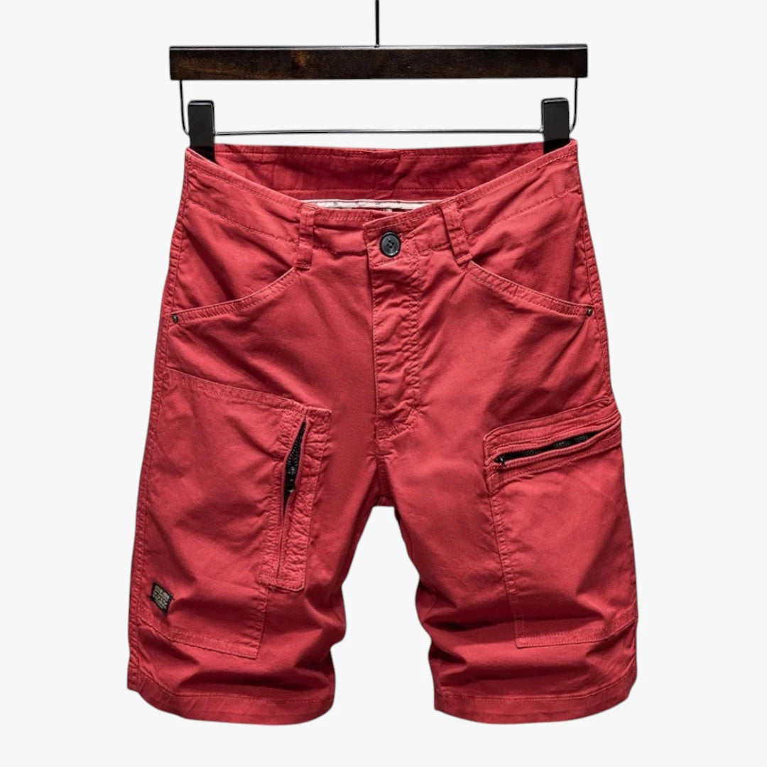 Herre Cargo Shorts med Mange Lommer og Lynlås