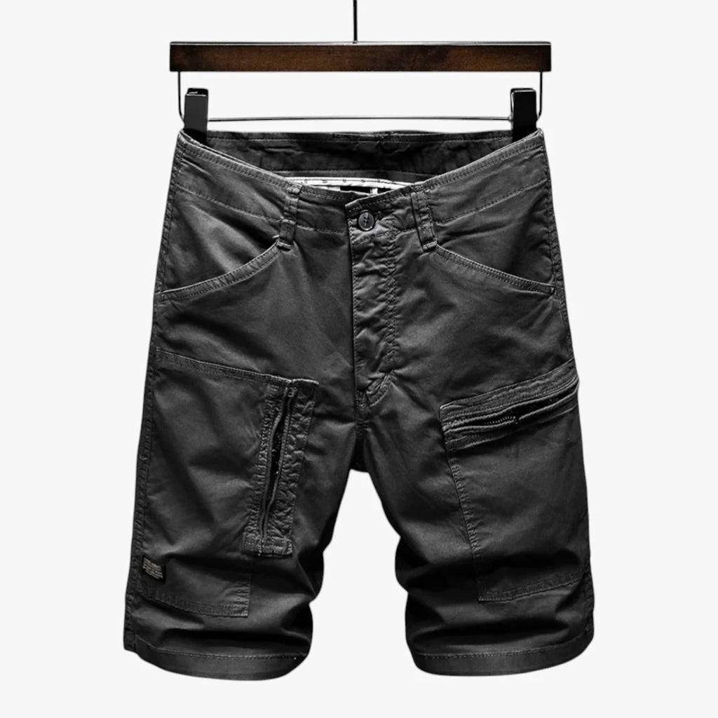 Herre Cargo Shorts med Mange Lommer og Lynlås