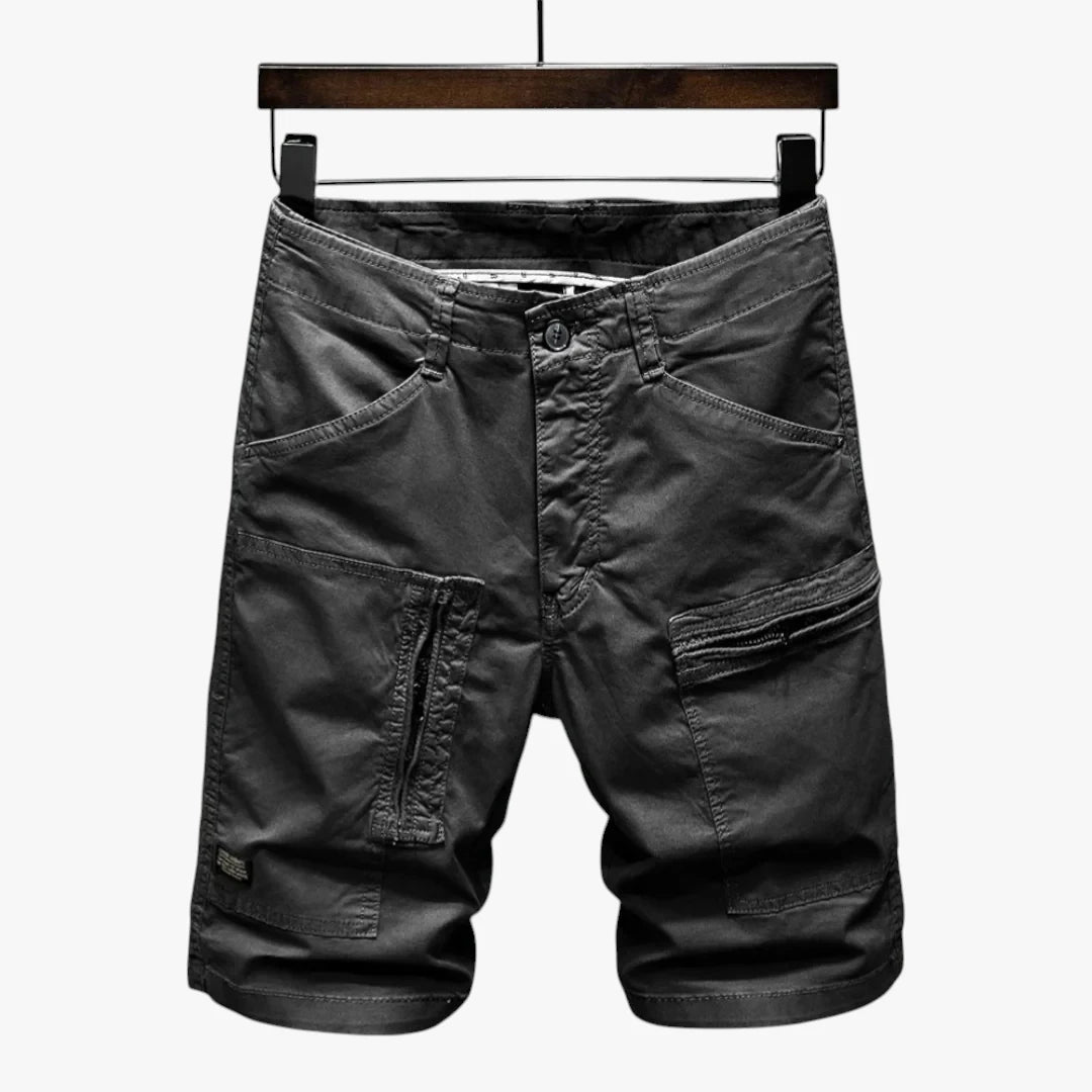 Herre Cargo Shorts med Mange Lommer og Lynlås